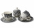 10-0404 Чайная пара: чашка 240мл с блюдцем 15.8см, Claytan, декор ROME GREY