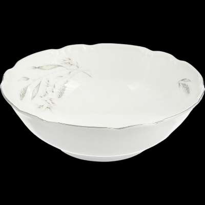 КСТ0060 Салатник круглый 25см Thun Constance, декор Серебряные колосья, фарфор