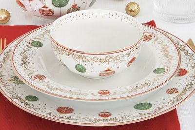 EL-R1192/CEVE Салатник 23*10 см 2,5 л, Easy Life, Christmas Eve, декор "Новогодние шары"