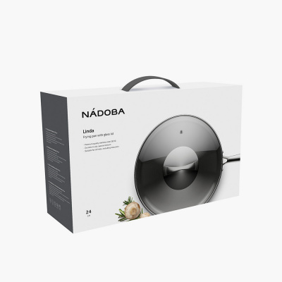 796016 Сковорода глубокая 24см со стеклянной крышкой NADOBA, серия LINDA