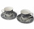 10-0404 Чайная пара: чашка 240мл с блюдцем 15.8см, Claytan, декор ROME GREY