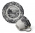 10-0404 Чайная пара: чашка 240мл с блюдцем 15.8см, Claytan, декор ROME GREY