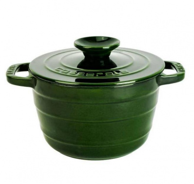 74931 Кастрюля чугунная эмалированная 23см, 4,9л, индукция, Lava Majolica Green 